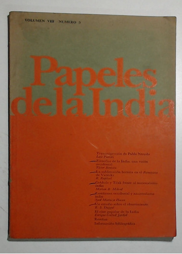 Papeles De La India Num 3 Vol Viii 1 - Aa. Vv