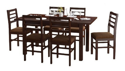  Juego De Comedor A- 6 Sillas Tapizadas - Mesa - Madera- Lcm