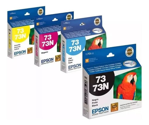 Pack X4 Cartuchos Epson T073n Tx220 Tx210 Cx 3900 5900 C79