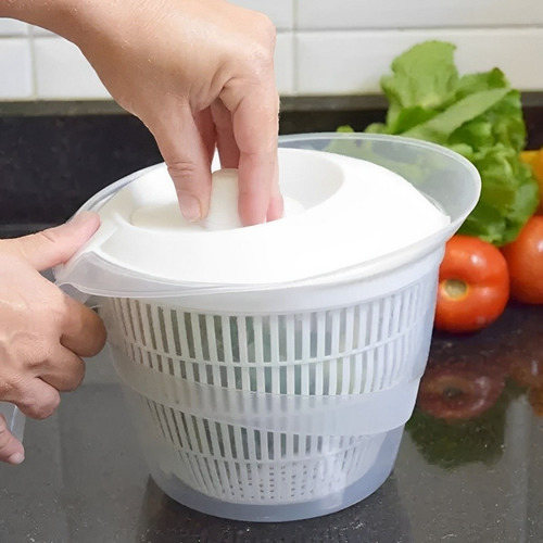 Secador De Salada Manual Com Cesto Para Escorrer 4 Litros