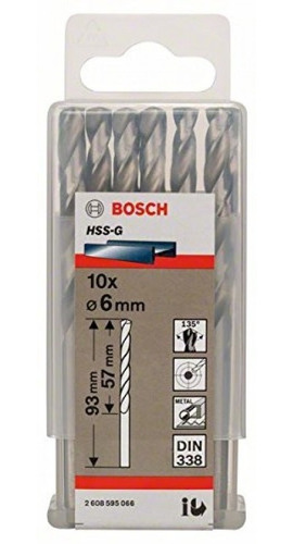 Broca Para Metal 6,0 Mm Hss-g Rectificada Bosch ( Rolack )