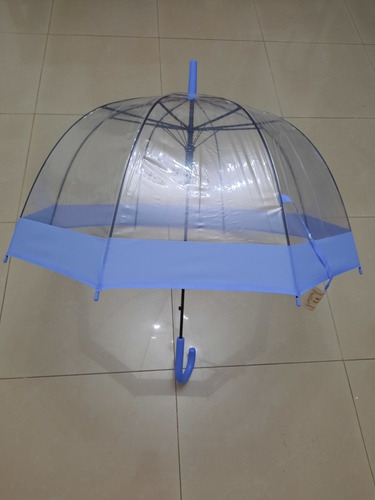 Paraguas Transparentes Campana Con Borde Lila