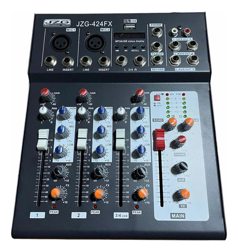 Mezcladora De 4ch Con Efectos, Usb Bluetooth Jzg-424fx