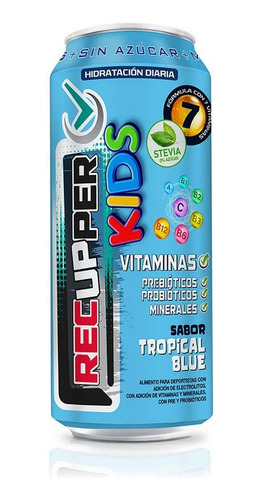 Bebida Hidratante Recupper Kids Tropical Blue 473 Ml X 6 Un
