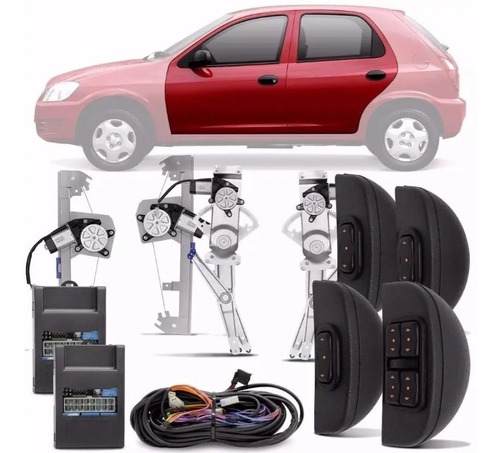 Kit Alza Cristales Eléctricos Chevrolet Celta Para 4 Puertas