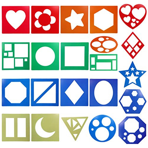 22 Pcs Conjunto De Plantillas De Formas Primarias Kit D...
