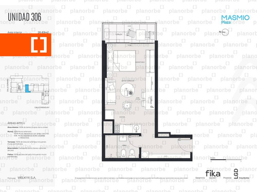 Venta De Apartamento Obra Construcción Monoambiente En Centro, Masmio Plaza Unidad 306