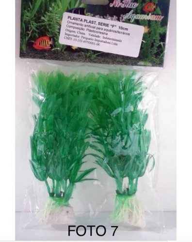 2un Planta Plástica 10cm Artificial Aquario - Verde Rosa Etc