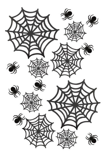 16 Peças - Painéis Teias E Aranhas Em E V A - Halloween 