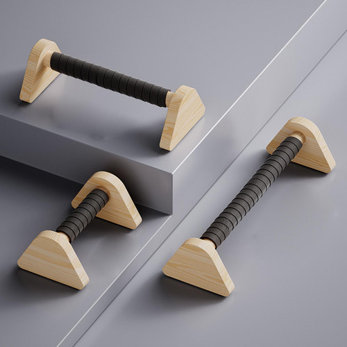 2pcs Push Up Bar Parallettes Barra De Madera Sin