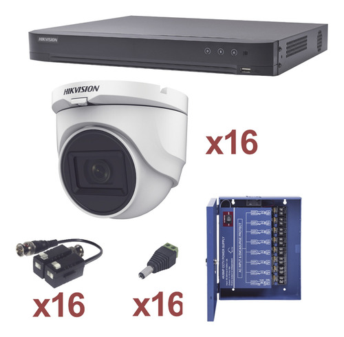 Imagen 1 de 1 de Kit Turbohd 1080p Dvr 16 Canales 16 Cámaras Turret