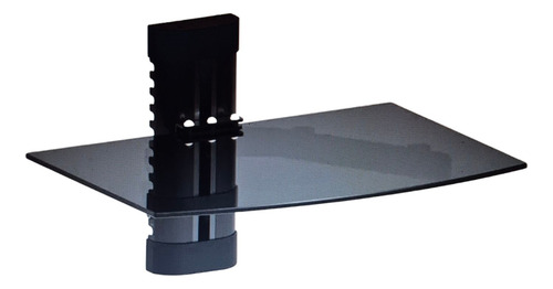 Estante Flotante De Pared Aluminio Vidrio Dvd/deco/play Negro