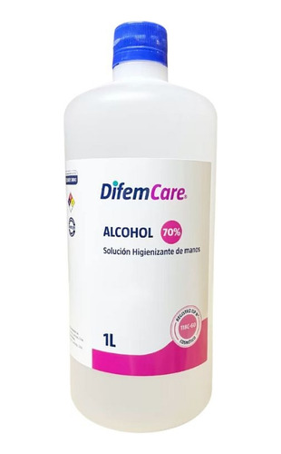 Alcohol 70° Higienizante De Manos Difempharma 1 Litro