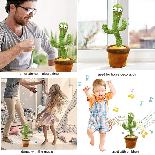 Cactus Bailarín Peluche Felpa Juguete Para Niños Recargable