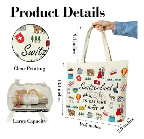 Bolsa De Tela Estilo Aesthetic, Reutilizable Para Compras Y