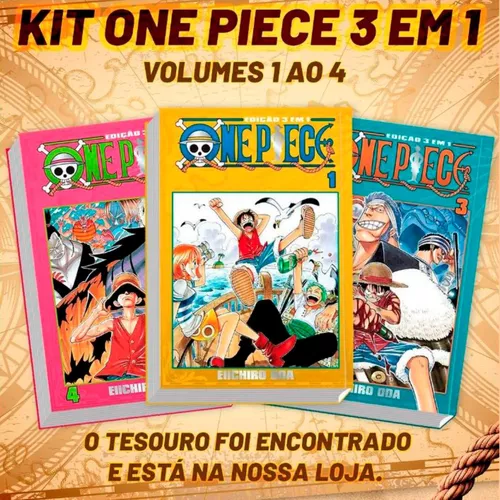 One Piece 3 Em 1 Mangá Vol. 1 Ao 4 - Kit Nova Coleção Panini, Volumes  Corresponde