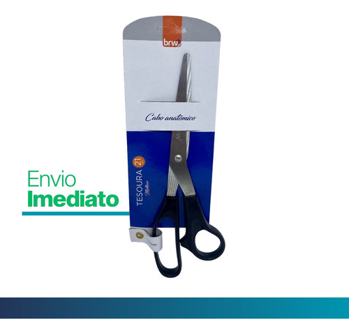Tesoura Profissional Inox Multiuso Escritório 21cm Kit C/3un