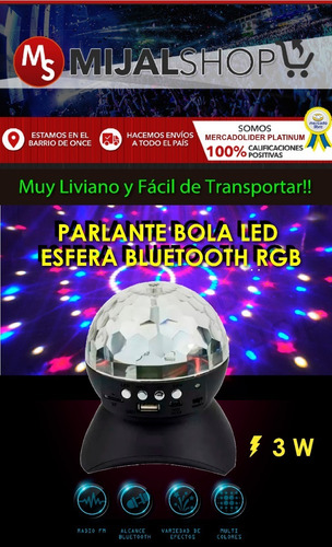 Parlante Bola Led