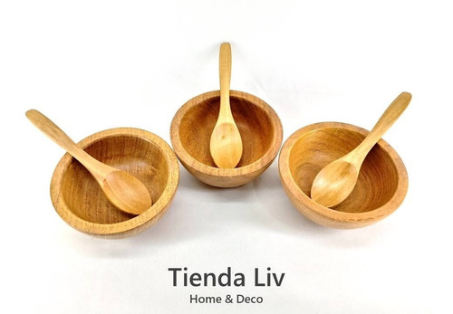 Imagen 5 de 5 de Cazuelas Cuenco Madera Calden 10 Cm X 10 U Tienda Liv
