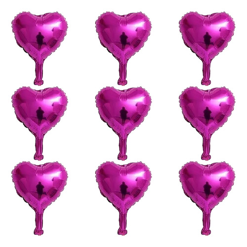 10 Mini Balão Coração Metalizado 12cm 5 Polegadas Coloridos