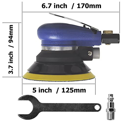 Lijadora Orbital Aleatoria Neumática De Palma De 5 Pul...