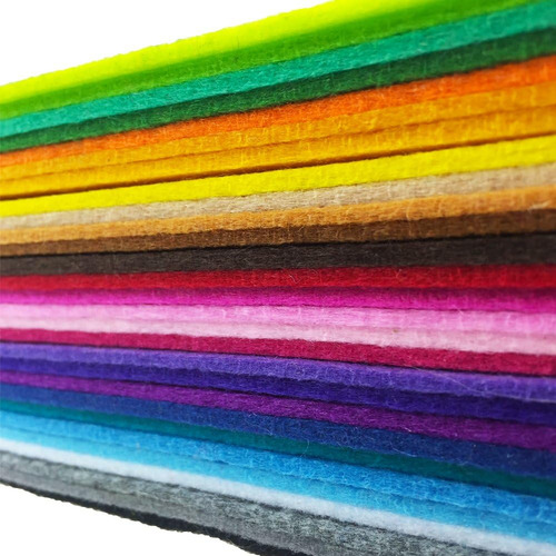 Tela De Fieltro Sólido 30cm X 20cm, 2mm Grosor, 28 Piezas