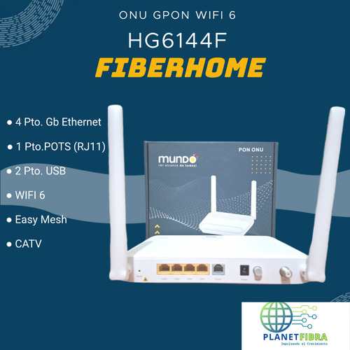 Onu Gpon Fiberhome Hg6144f Puerto Catv Wifi 6