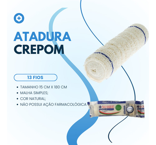 Atadura De Crepom 13 Fios 15 Cm X 1.8 Nobre 24 Un Curativo