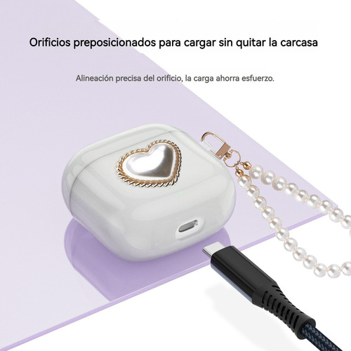 USDILU Funda Case Para Huawei Freebuds Se 3 / 2 con Pulsera joyería Uso Carcasa Silicona Mujer Niñas Color Transparente con Llavero Soporte Cover Espesamiento