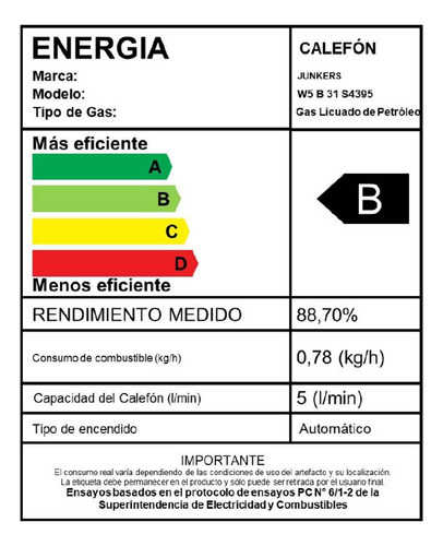 Calefon Junkers Gl 5 Lt. Ionizado Hydrobase 1500