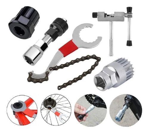 Kit Herramientas Bicicleta  Extractor Bici Corta Cadena 5ps