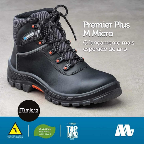 Bota Botina Premier Plus Marluvas 75bpr29 Cli Mp Preta | Mercado Livre