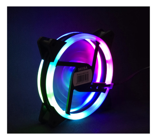 Fan Cooler Doble Luz Seisa Rgb 120mm Delta Decoracion Gamer Rgb