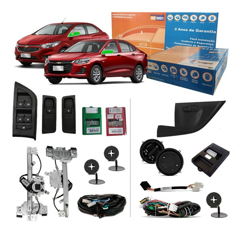 Vidro Elétrico Onix Lt Até 2016 + Kit Retrovisor Elétrico