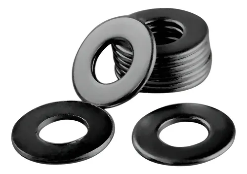 Arruela Lisa Zincada Preta 6mm M6 (6,0 X 1 X 12) - 100 Peças