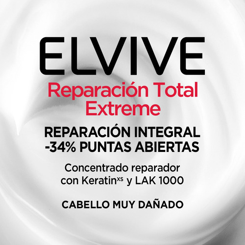 Imagen 3 de 4 de Shampoo Elvive Reparación Total Extreme Keratin Xs - 400ml