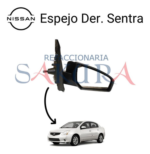 Espejo Retrovisor Copiloto Manual Sentra 2011