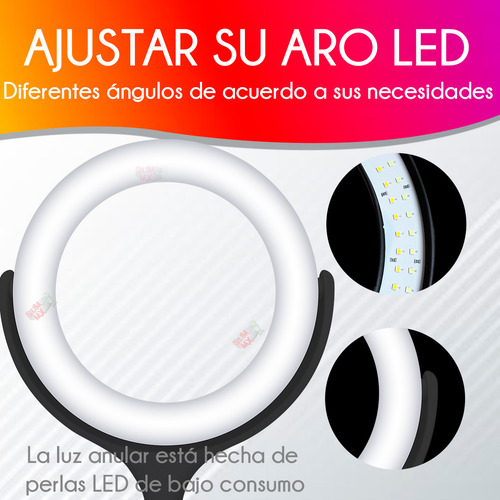 Aro De Luz Led Slim Company Tripié Ajustable Altura 62 Cm Color Negro