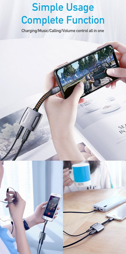 Imagen 4 de 10 de Adaptador iPhone Carga Lightning + Jack 3.5 Audio Llamadas