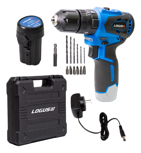 Taladro Inalámbrico Logus 12v Percutor Brushless + Maletin