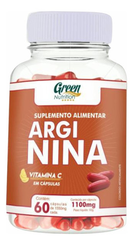 Kit C/3 Arginina+vit.c 1100mg 60caps Green Nutrition