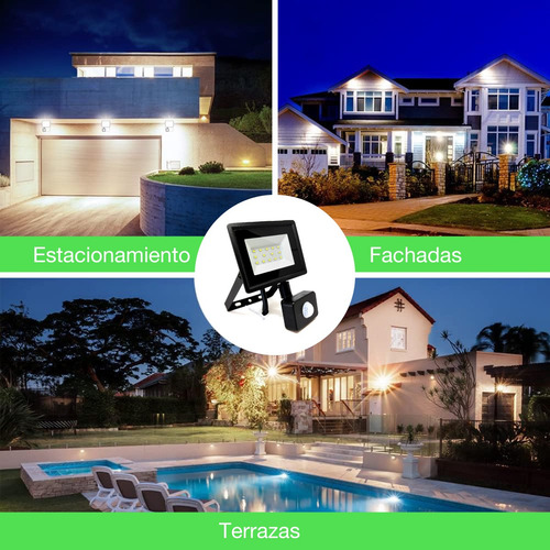 Foco Proyector Led Reflector Con Sensor 50w Ip65 Luz Blanca