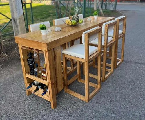 Isla De Cocina Con Taburetes Mesa Alta Taburetes Alto 6 Pers