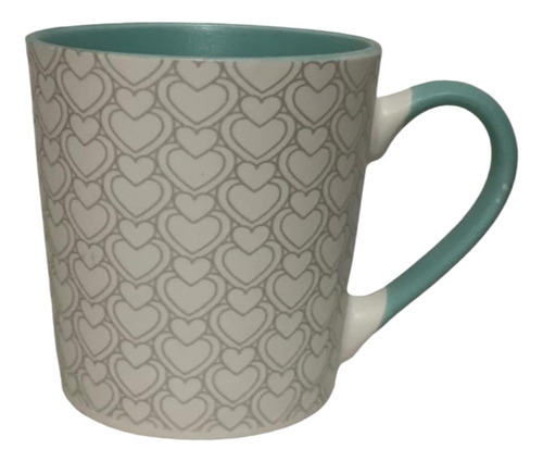 Tazas De Porcelana Color Blanco Corazones Pequeños 380ml