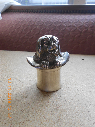 Salero De Metal Antiguo Con Forma De Perrito - De Coleccion