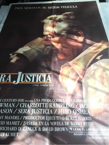 Poster Sera Justicia Paul Newman James Mason Orig