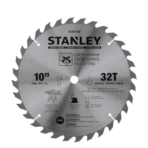 Sierra circular Md 32d Stanley Sta 7740, color madera, 220 V, 10 pulgadas