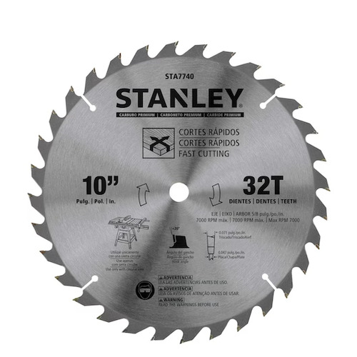 Serra Circular Md 32d 10" Stanley Sta 7740 Cor Madeira 220V