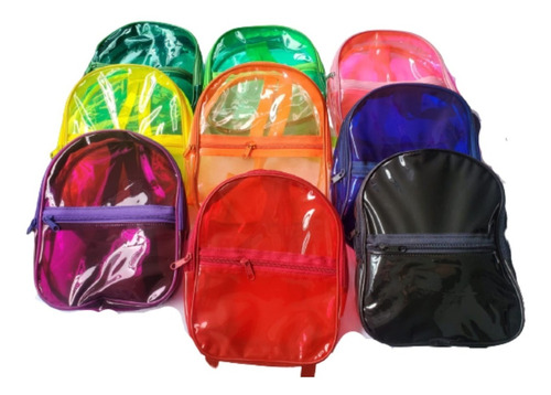 24,mochilas,traslucidas De Colores, Fiesta Infantil,lonchera