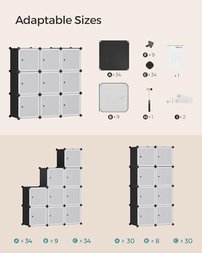 Organizador De Almacenamiento En Cubo Juego De 9 Plástico